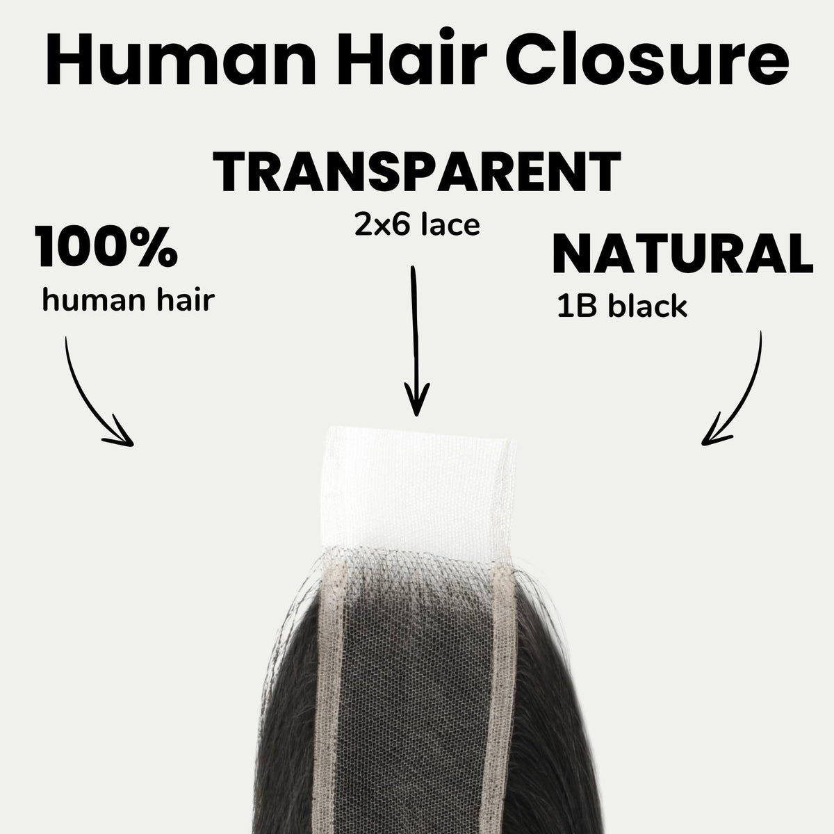 Brazilian Silky Straight 2x6 Transparent Lace Human Hair Closure by Private Label