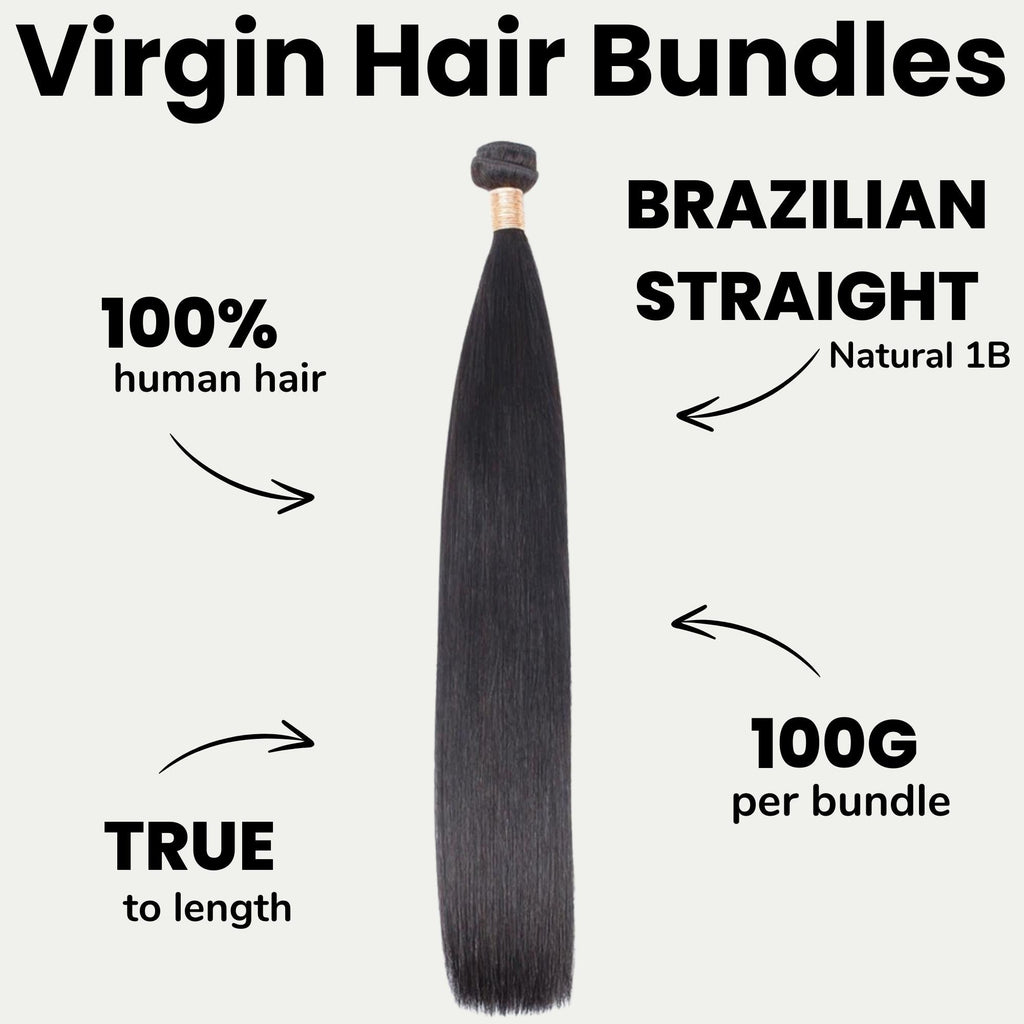 Brazilian Straight 100% Human Hair Bundles by Private Label