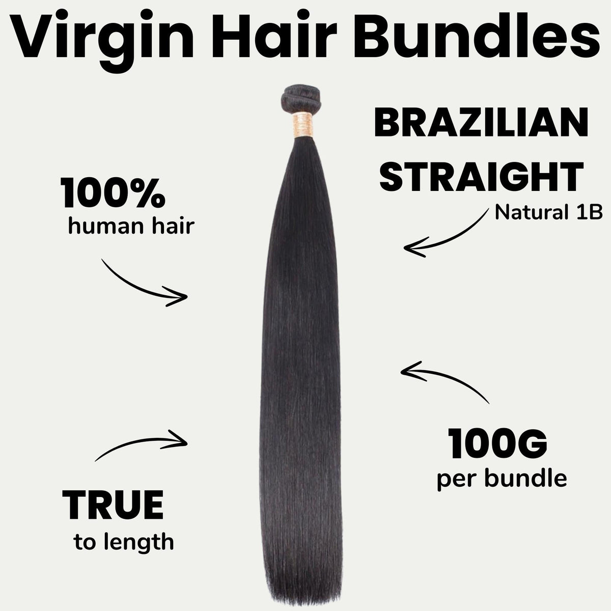 Brazilian Straight 100% Human Hair Bundles by Private Label