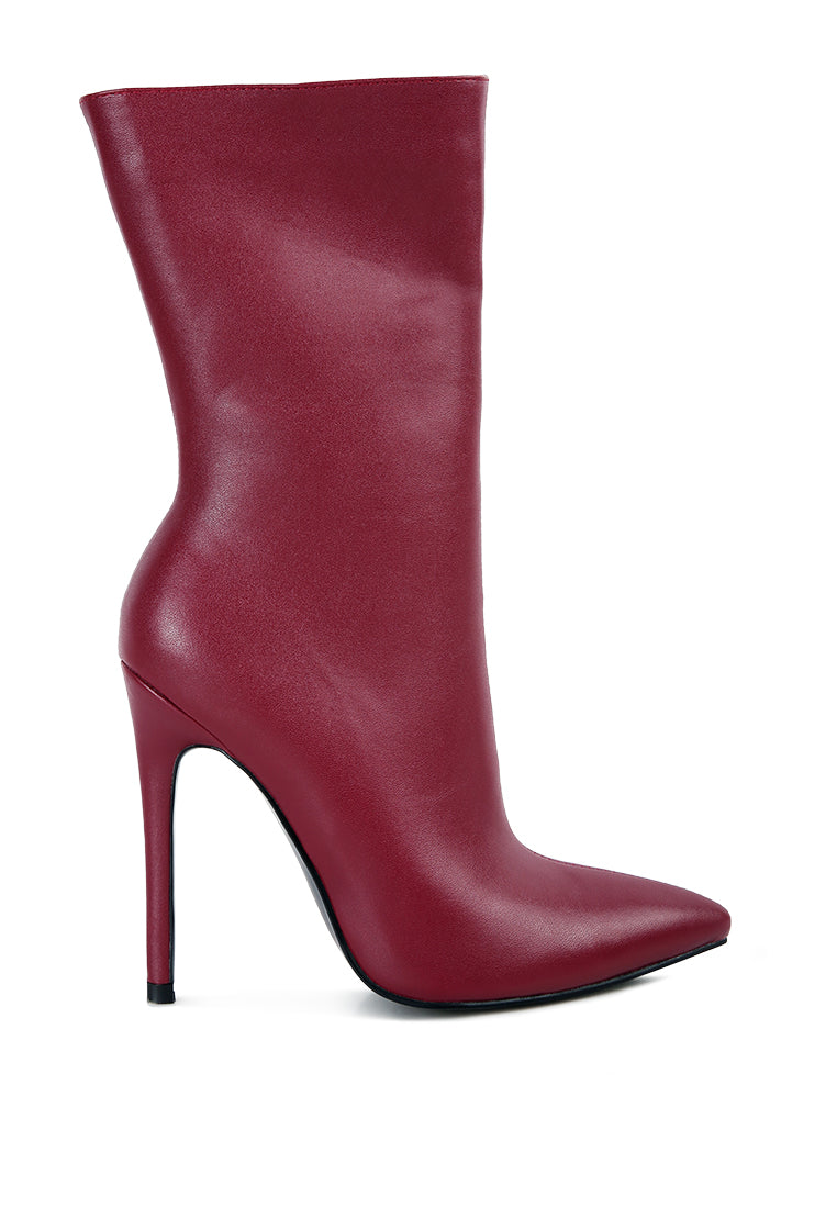 Micah Pointed Toe Stiletto High Ankle Boots by London Rag