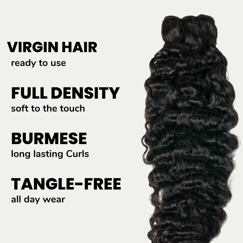 Burmese Curly 100% Human Hair Bundles by Private Label