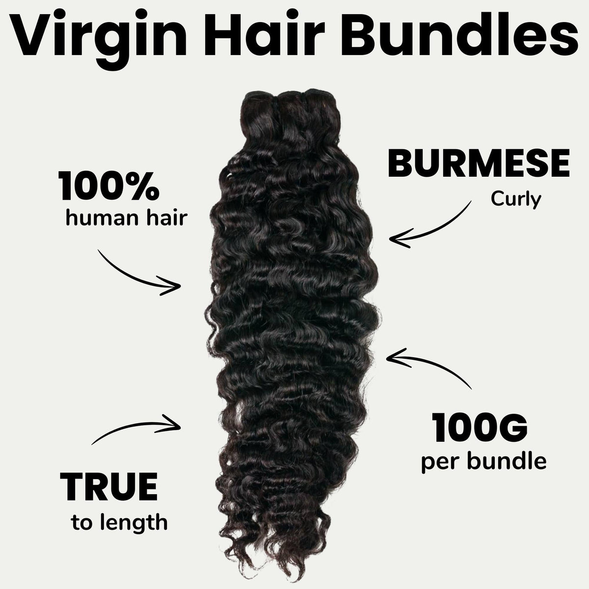 Burmese Curly 100% Human Hair Bundles by Private Label