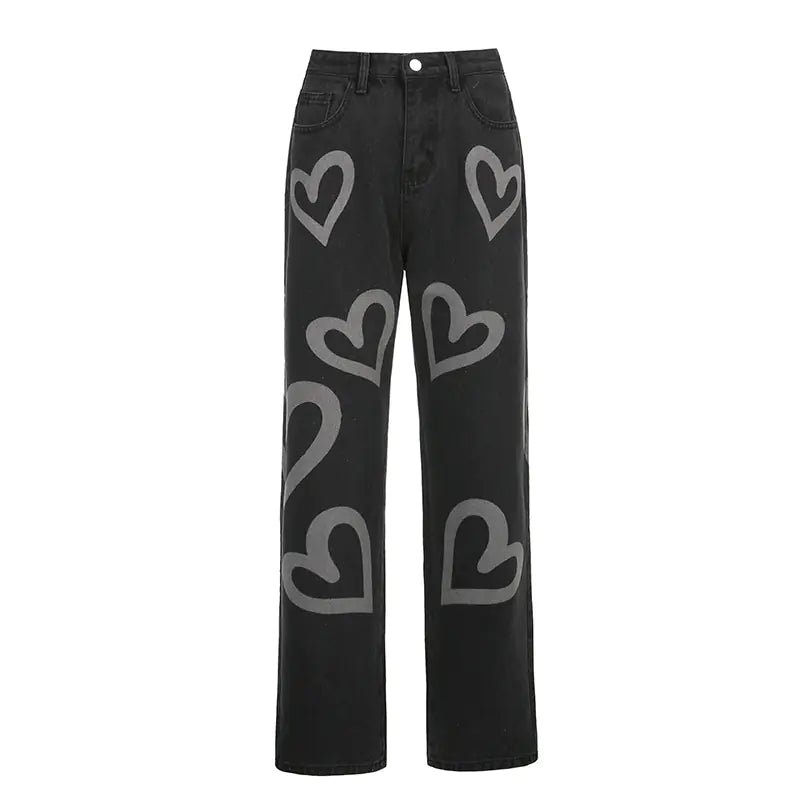Love Graffiti High-Rise Straight-Leg Jeans by Trendy Attic Store01