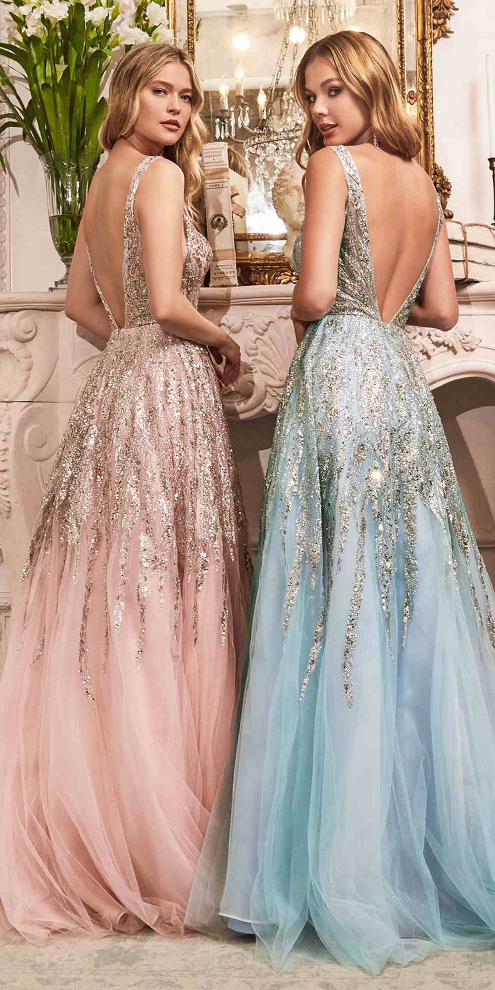 Cinderella Divine C135 Long Beaded Shimmer Ball Gown by DiscountDressShop