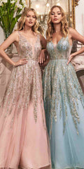 Cinderella Divine C135 Long Beaded Shimmer Ball Gown by DiscountDressShop