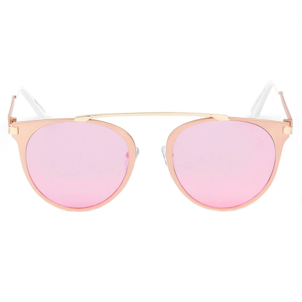 FRISCO | Modern Horn Rimmed Metal Frame Round Sunglasses by Cramilo Eyewear
