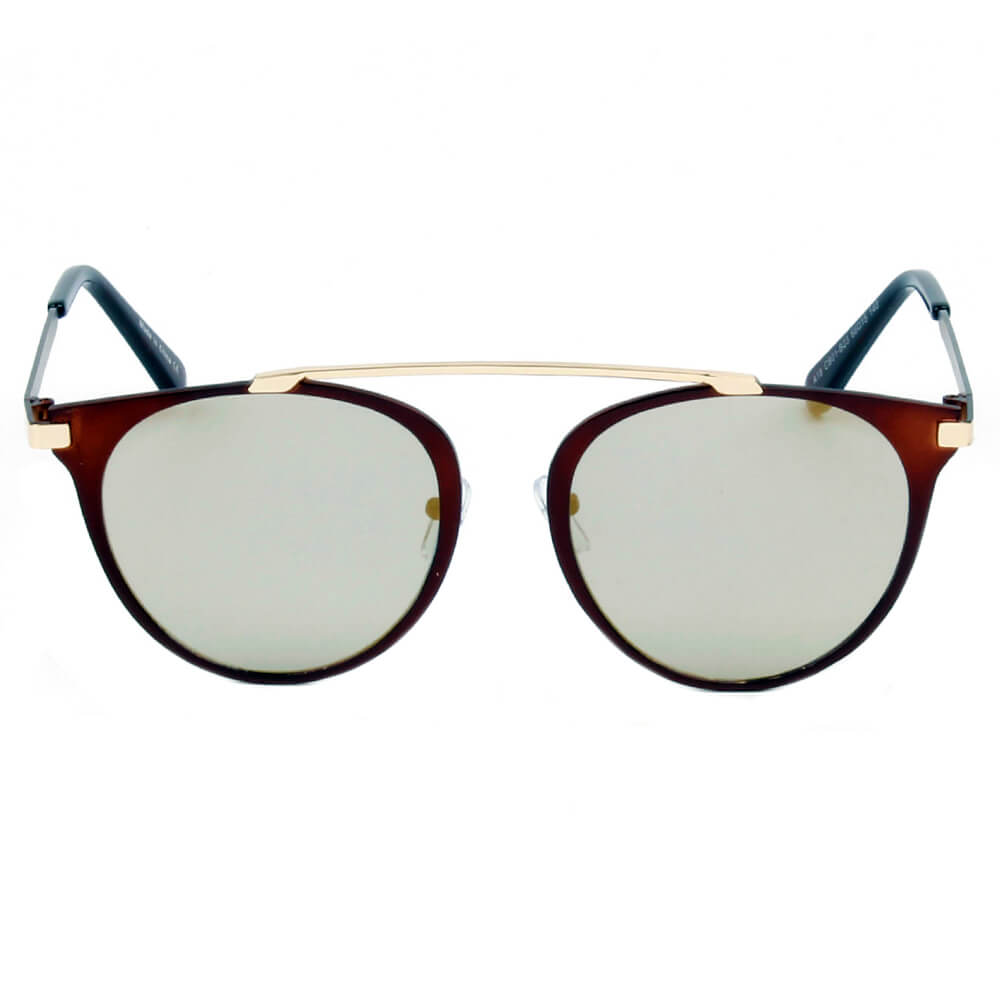 FRISCO | Modern Horn Rimmed Metal Frame Round Sunglasses by Cramilo Eyewear