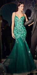 Ladivine CB112 Floor Length Butterfly Print Mermaid Gown by DiscountDressShop