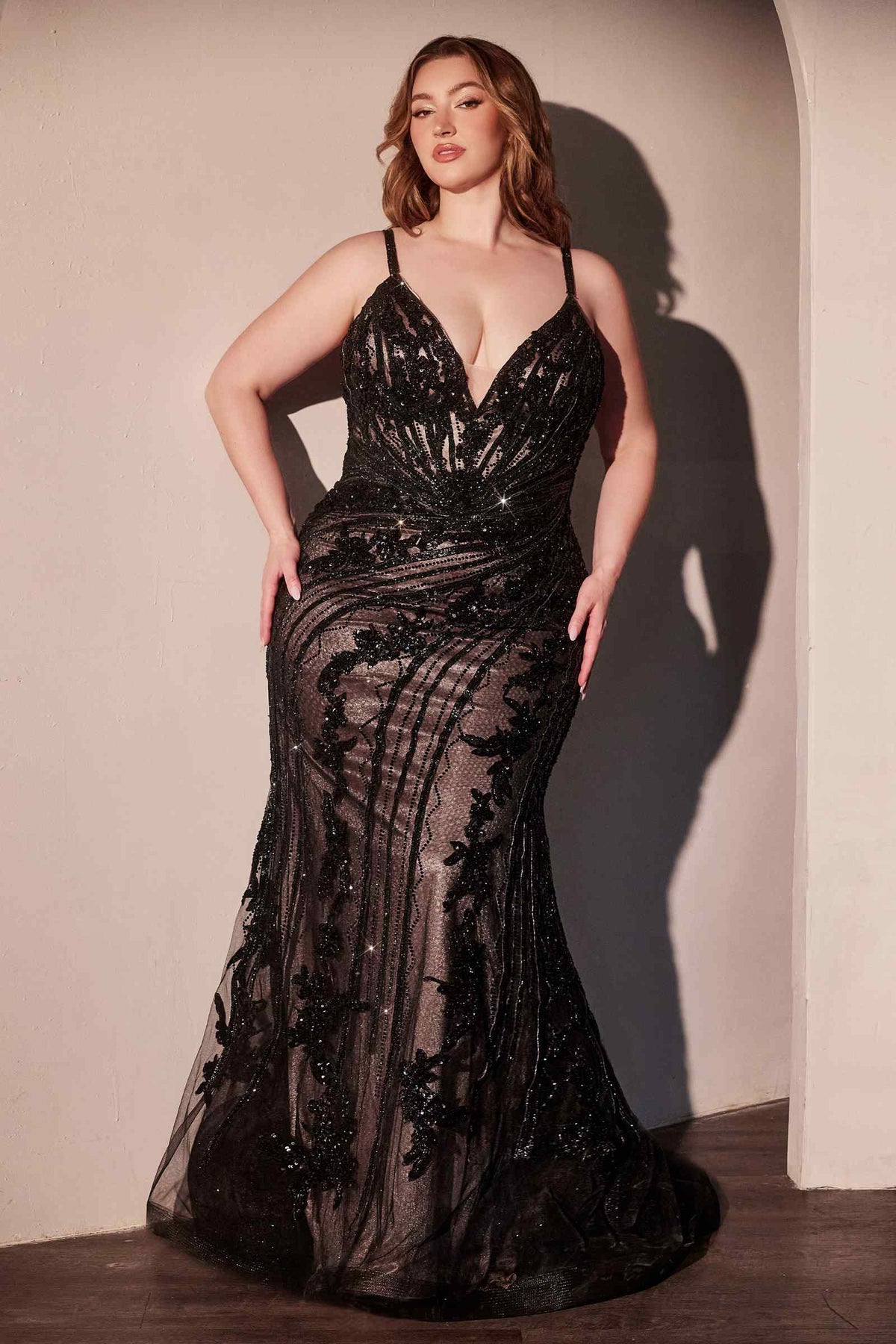 Ladivine CC0389C Dress Lace Embellished Fitted Gown by DiscountDressShop