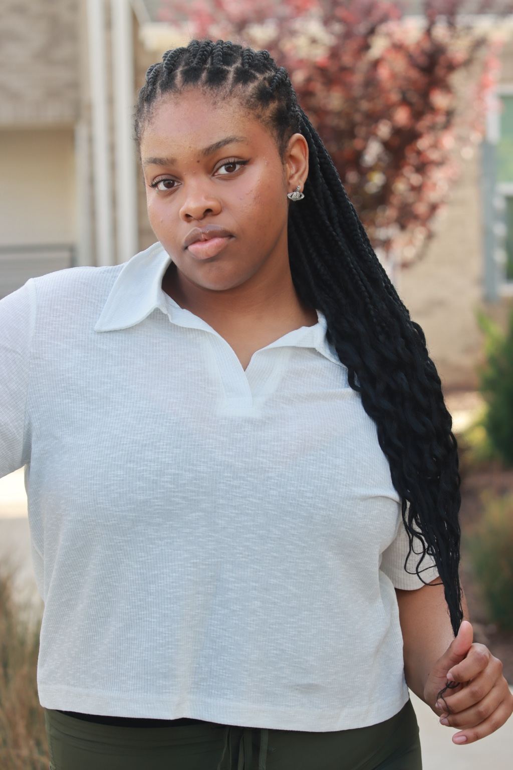 Rory Ribbed Cropped Tennis Tee by Girl Code Couture