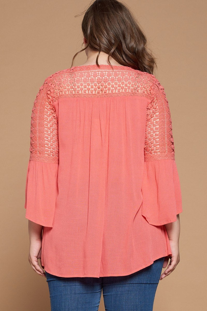 Solid Woven Babydoll Blouse by It's a Girly Place