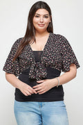 Plus Size Ditsy Floral Print Cropped Bolero Cardigan by It's a Girly Place