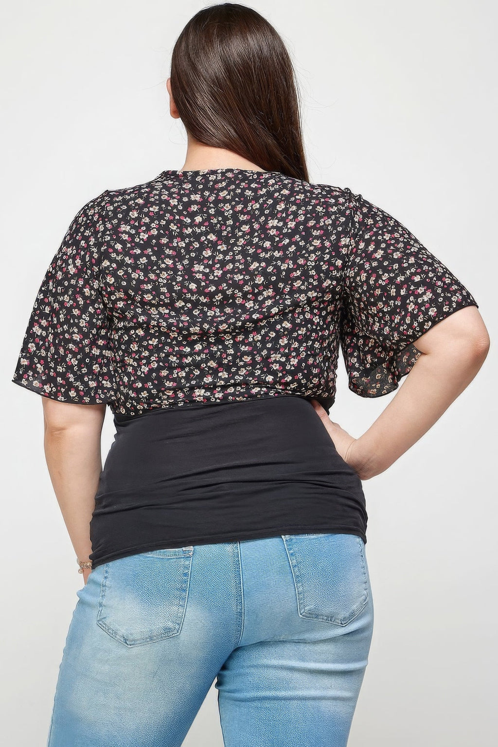 Plus Size Ditsy Floral Print Cropped Bolero Cardigan by It's a Girly Place