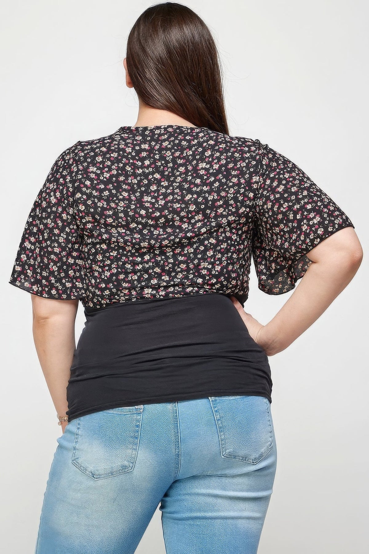 Plus Size Ditsy Floral Print Cropped Bolero Cardigan by It's a Girly Place