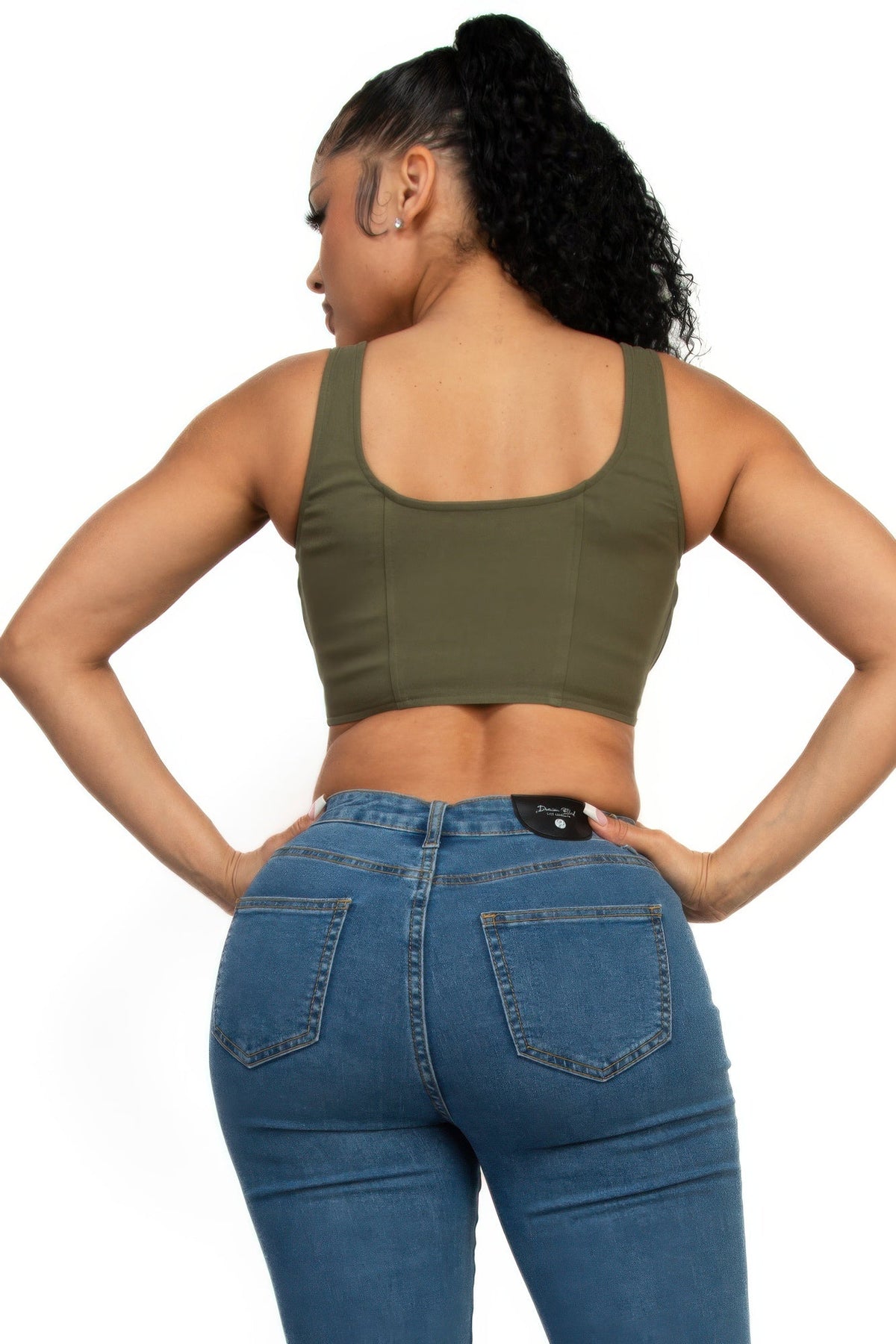 Zip-up square neck crop top by It's a Girly Place