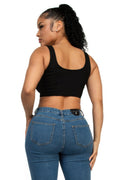 Zip-up square neck crop top by It's a Girly Place