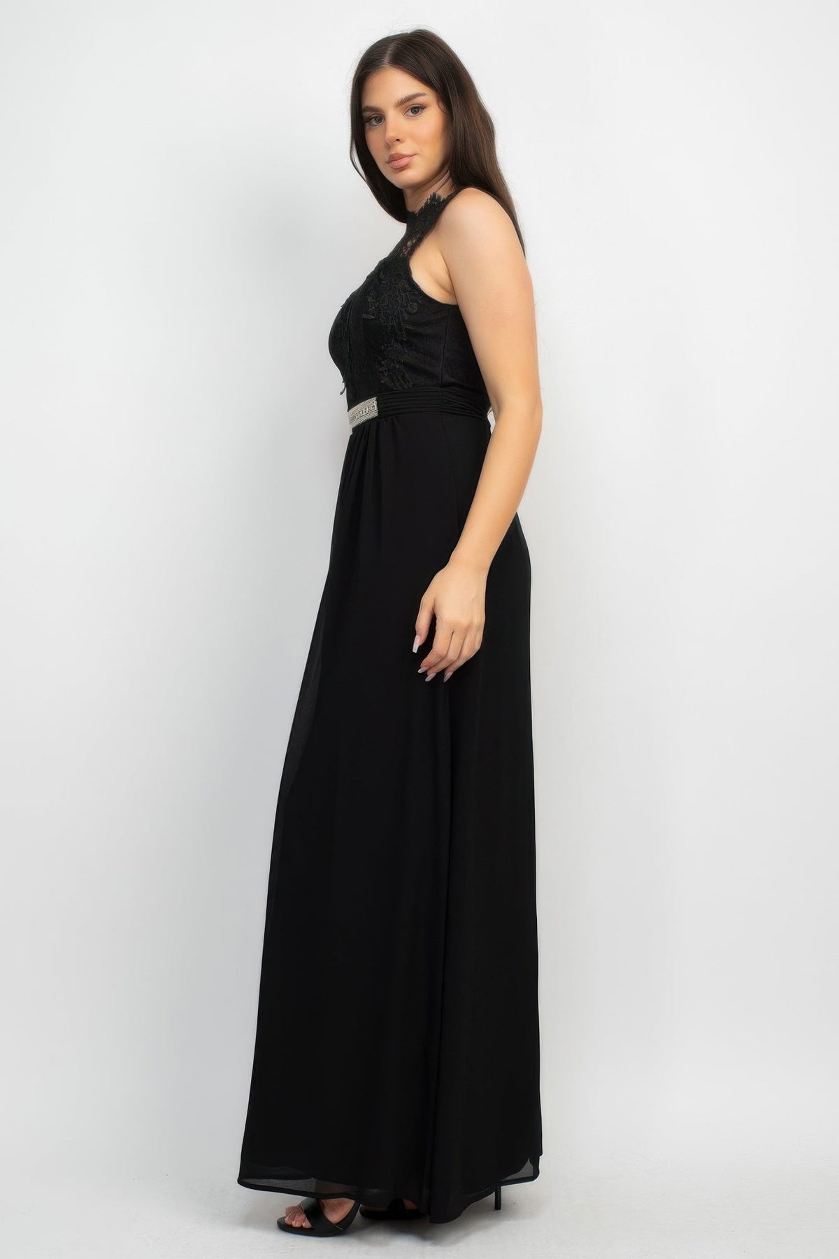 Jewel Waist-tie Lace Maxi Dress by It's a Girly Place