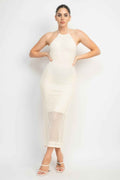 Halter Neck Open-back Midi Dress