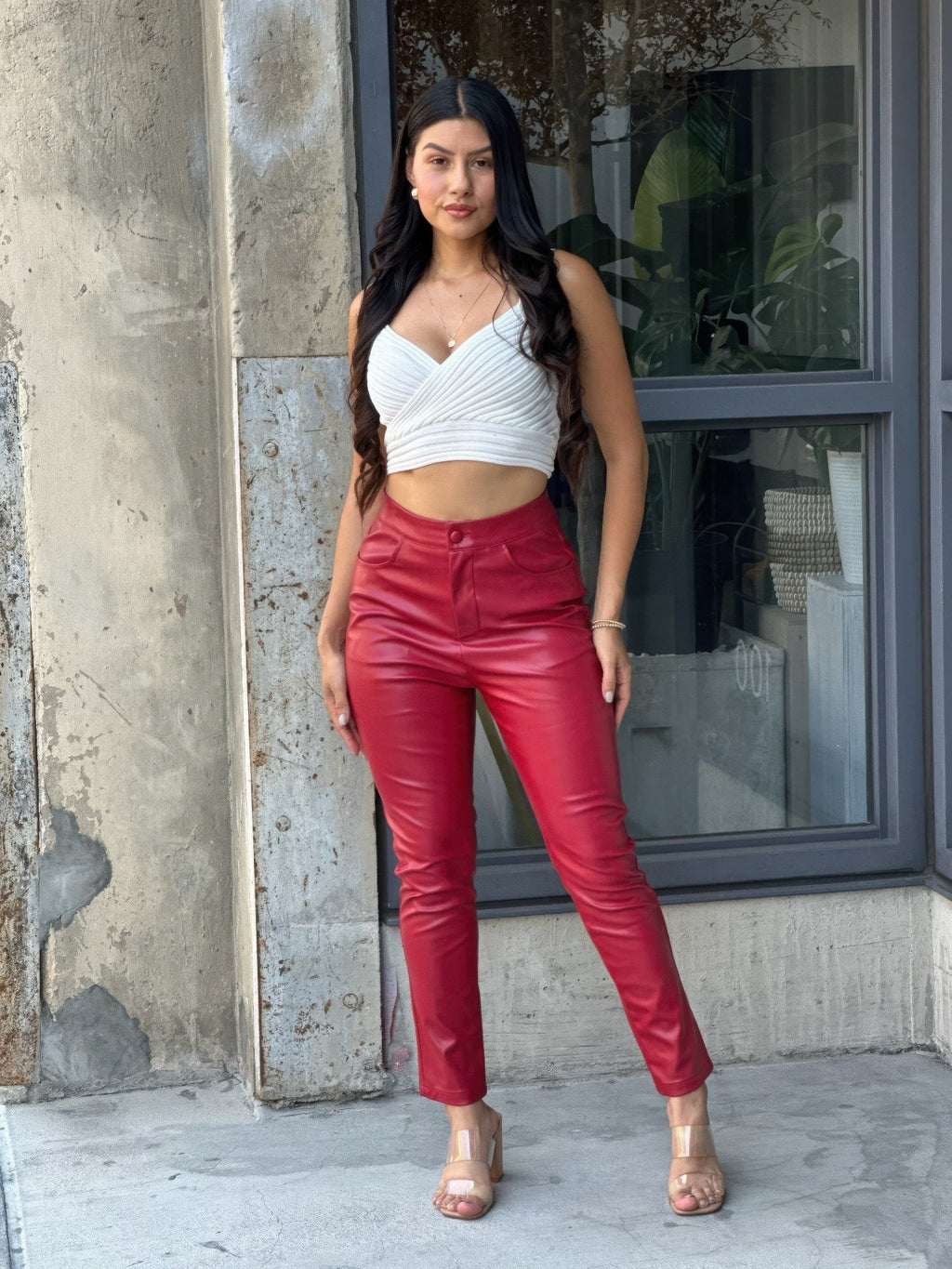 High Waisted Faux Leather Pu Skinny Jeans by It's a Girly Place
