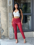 High Waisted Faux Leather Pu Skinny Jeans by It's a Girly Place