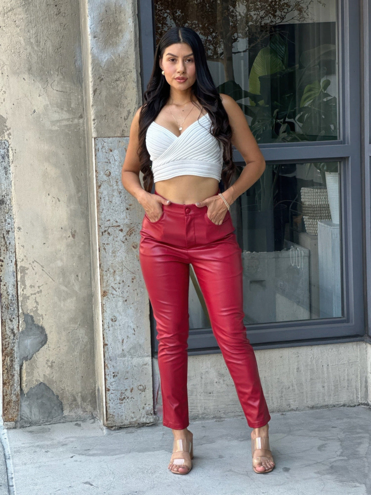 High Waisted Faux Leather Pu Skinny Jeans by It's a Girly Place
