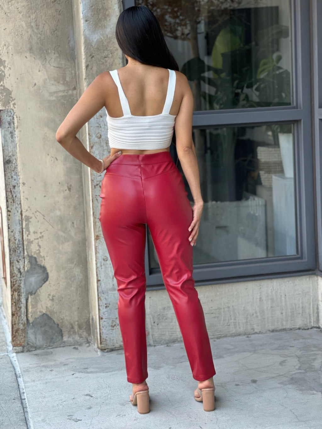 High Waisted Faux Leather Pu Skinny Jeans by It's a Girly Place
