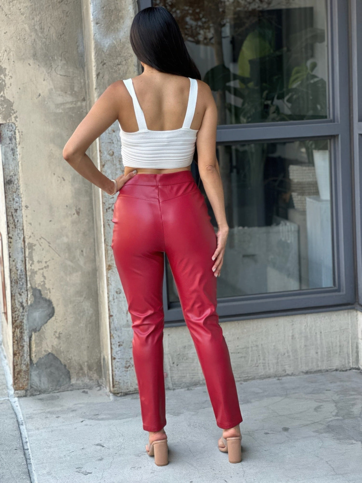 High Waisted Faux Leather Pu Skinny Jeans by It's a Girly Place
