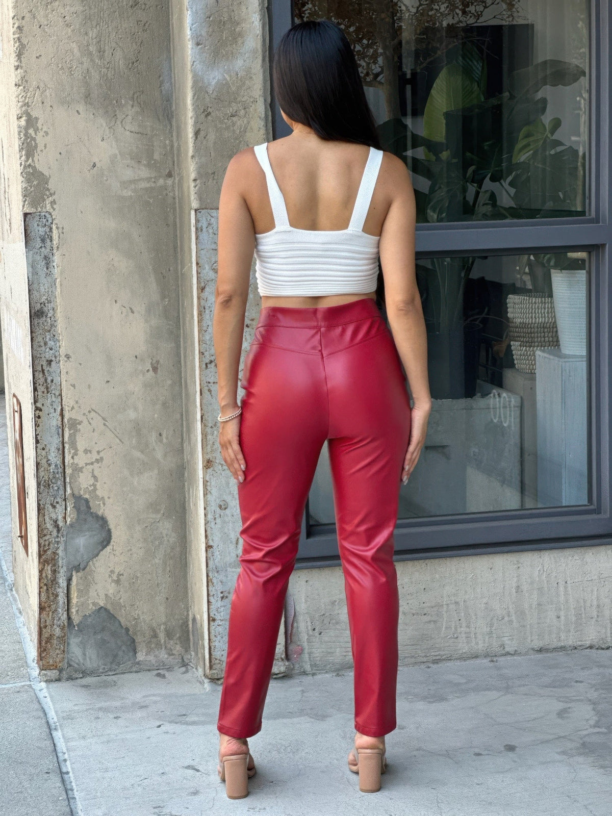 High Waisted Faux Leather Pu Skinny Jeans by It's a Girly Place