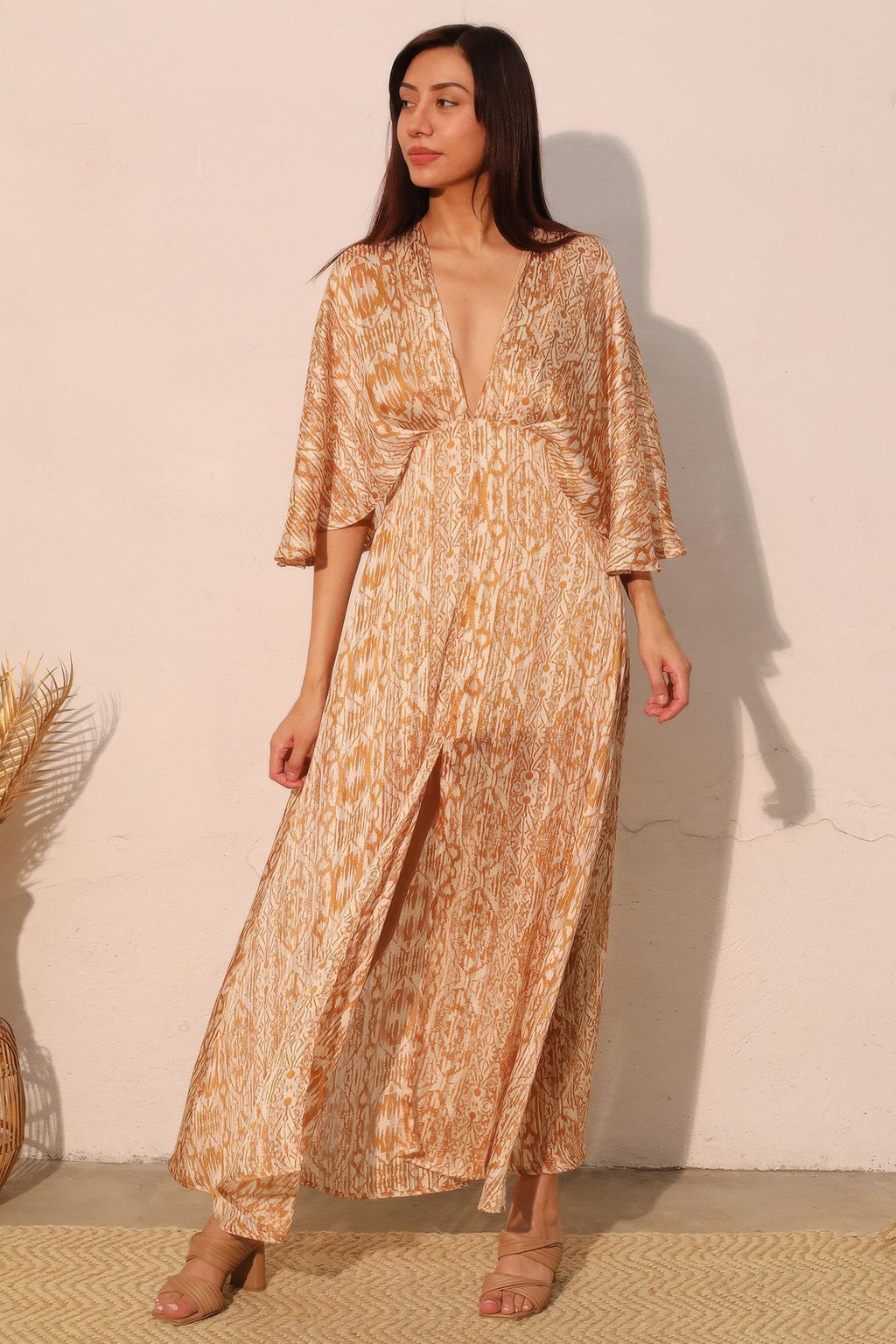 Bohemian Lurex Chiffon Cape Maxi Dress by It's a Girly Place