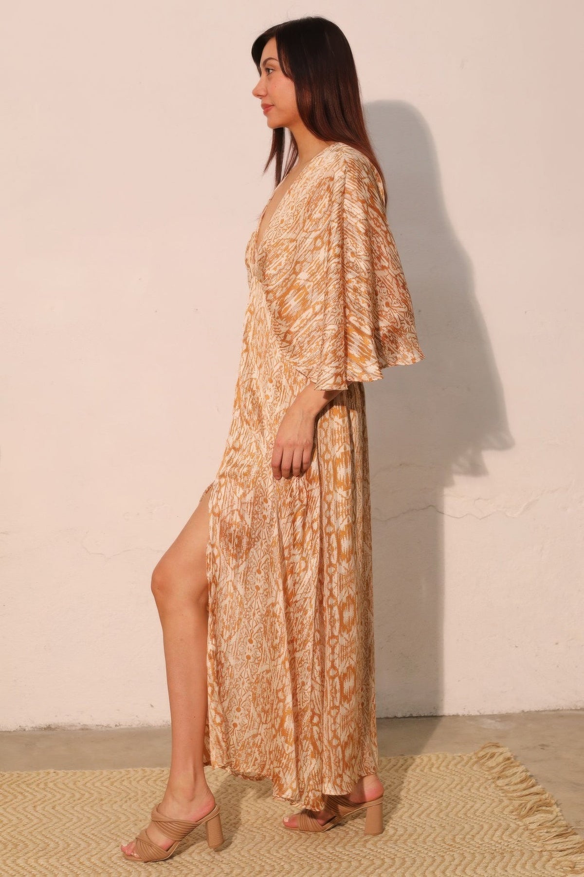 Bohemian Lurex Chiffon Cape Maxi Dress by It's a Girly Place