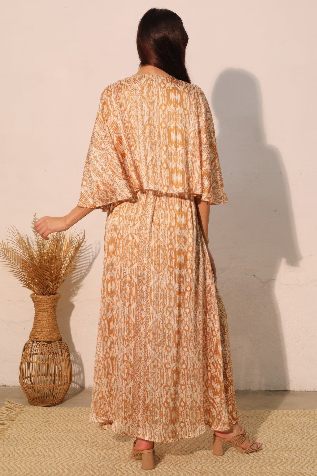 Bohemian Lurex Chiffon Cape Maxi Dress by It's a Girly Place