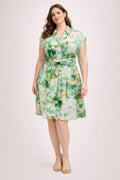 Plus Size Floral Waist Tie Shirt Dress by It's a Girly Place