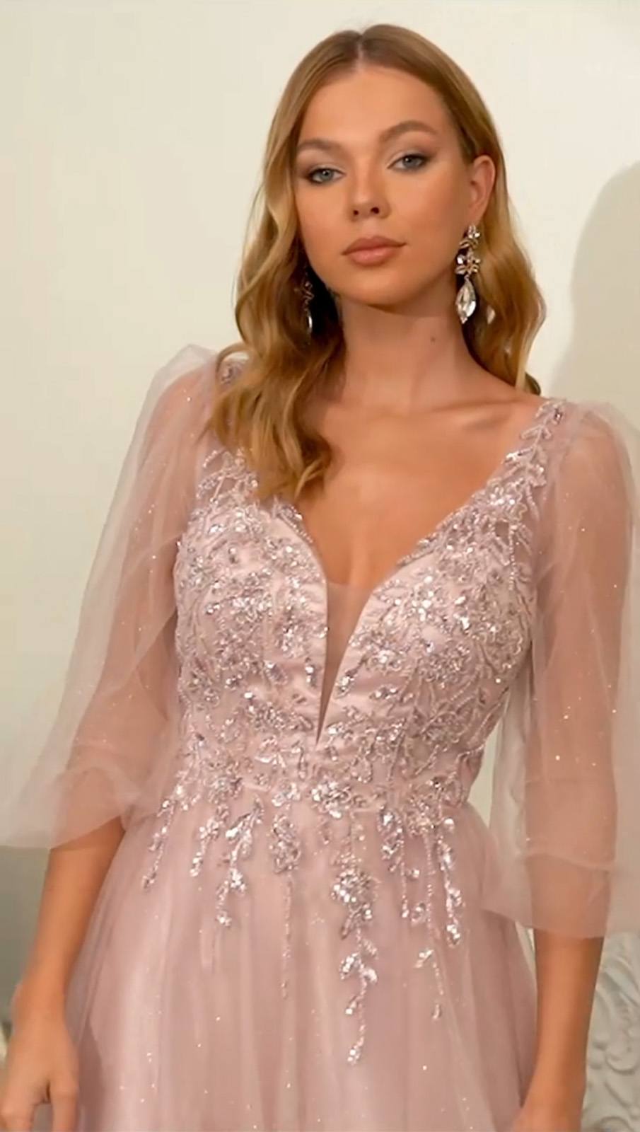Cinderella Divine CD0182 Glitter Tulle A-Line Formal Dress by DiscountDressShop