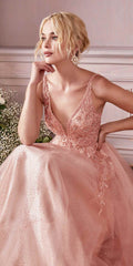 Cinderella Divine CD0196 Layered Tulle A-Line Gown by DiscountDressShop