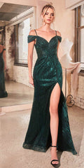 Ladivine CD0219 Long Off the Shoulder Sequin and Beaded Gown by DiscountDressShop