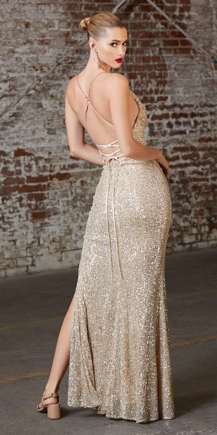 Cinderella Divine CF199 Long Slim & Sexy Gown Cowl Neckline Front Leg Slit by DiscountDressShop