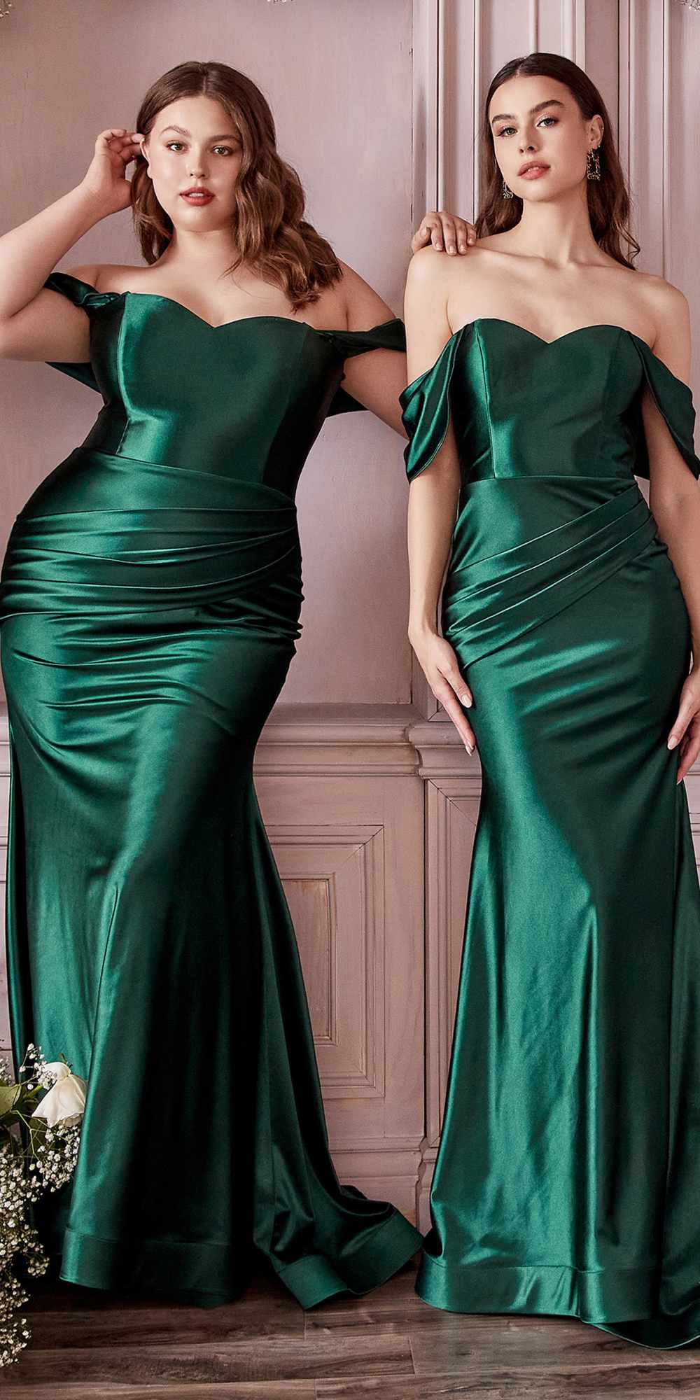 Cinderella Divine CH163C Strapless Off the Shoulder Fitted Gown by DiscountDressShop