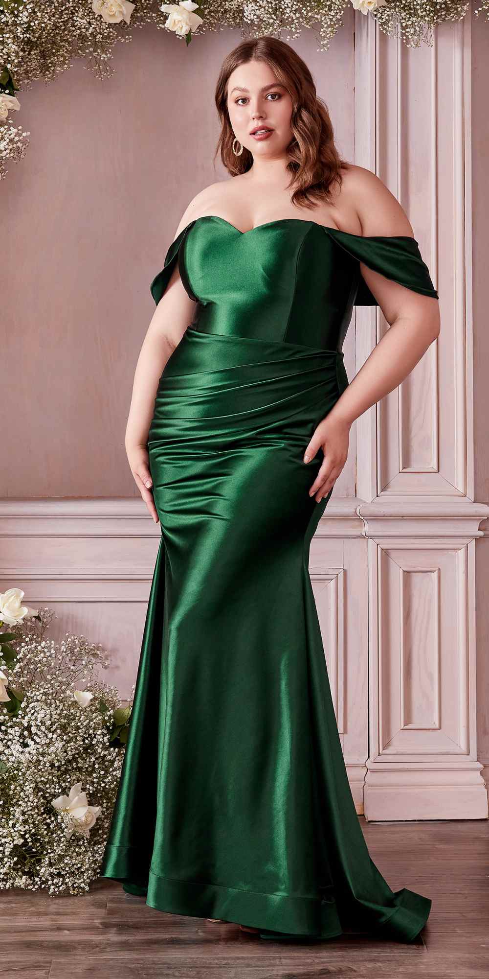Cinderella Divine CH163C Strapless Off the Shoulder Fitted Gown by DiscountDressShop