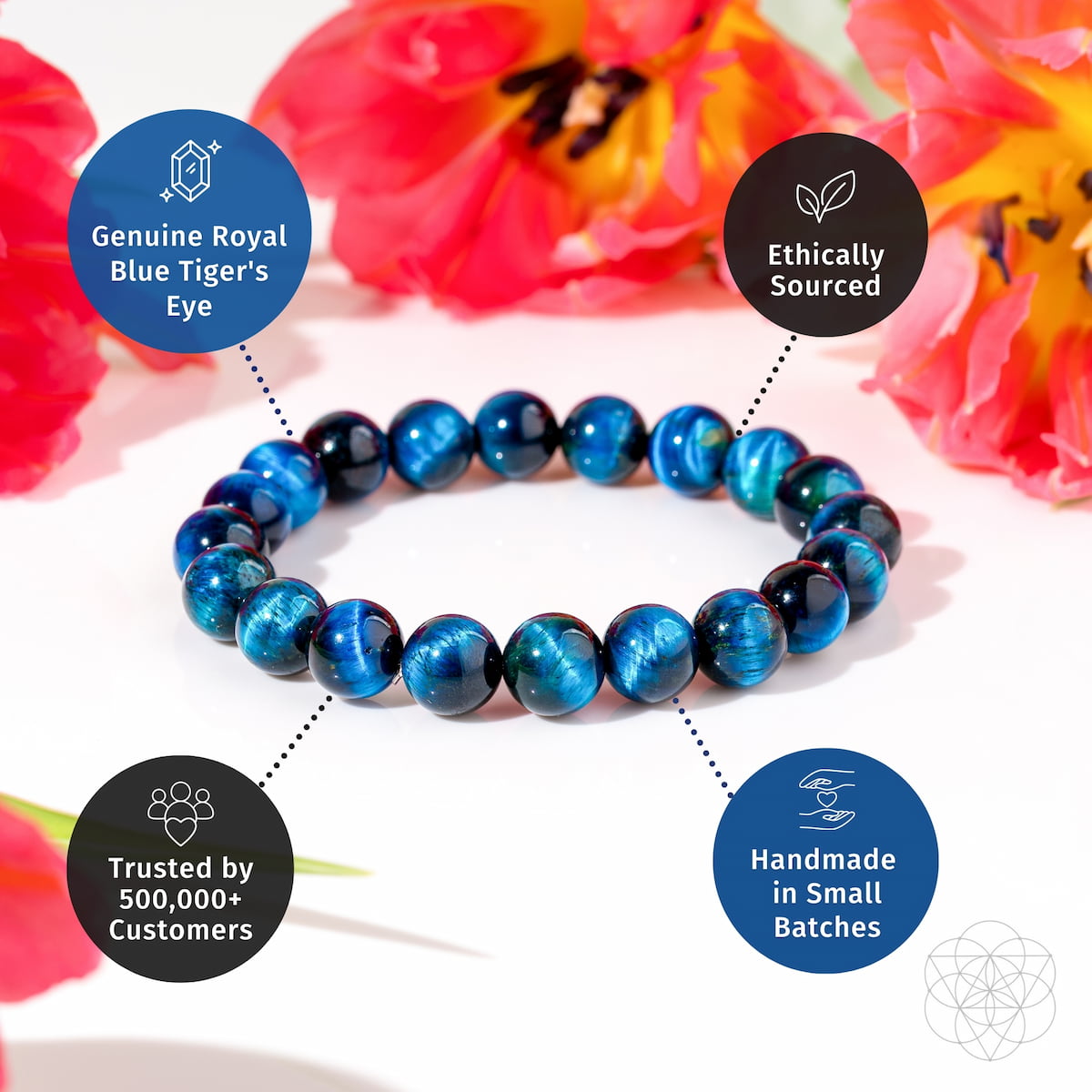 Hawk’s Focus – Royal Blue Tiger’s Eye Bracelet by Conscious Items