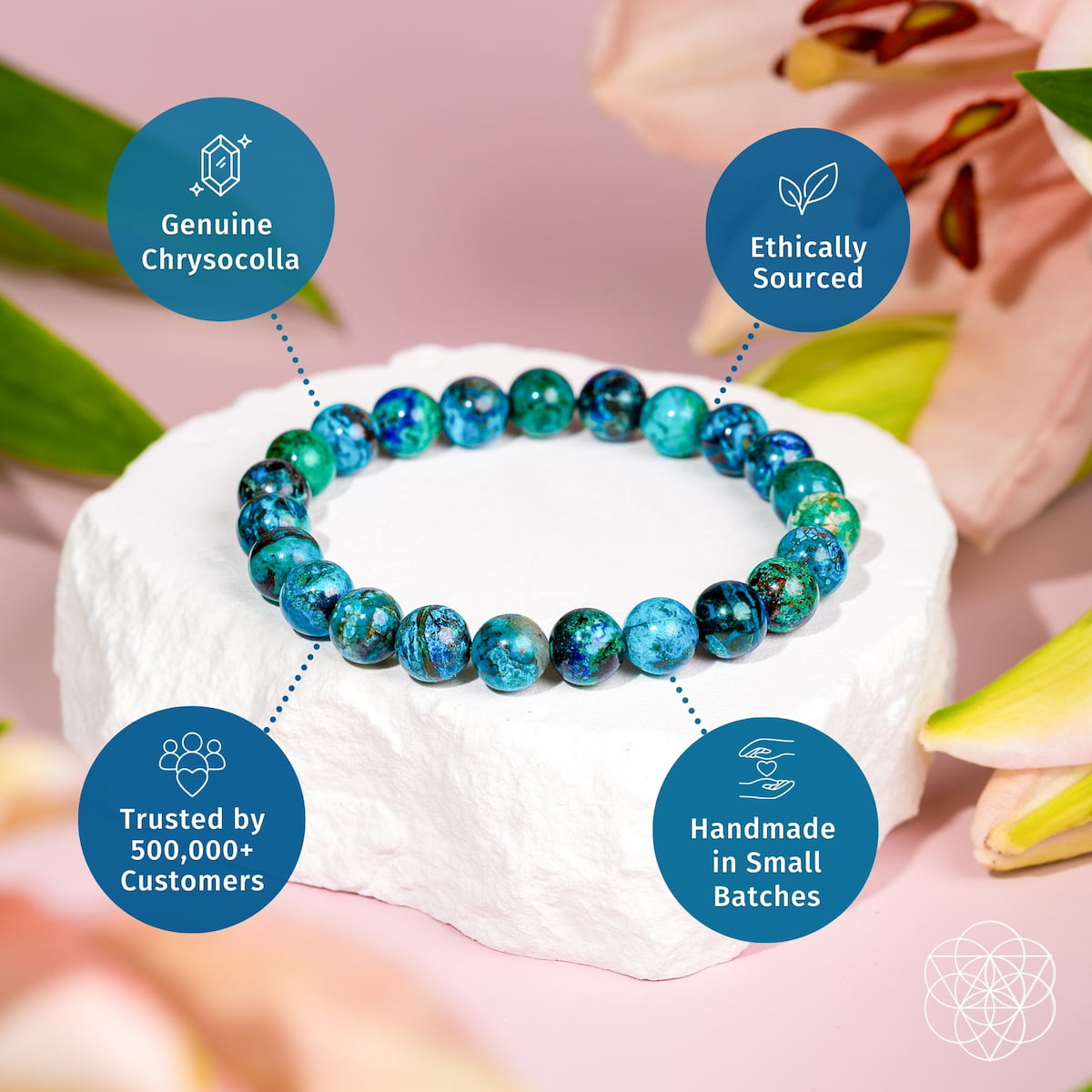 Cleopatra’s Wise Stone - Rare Peruvian Chrysocolla Bracelet by Conscious Items