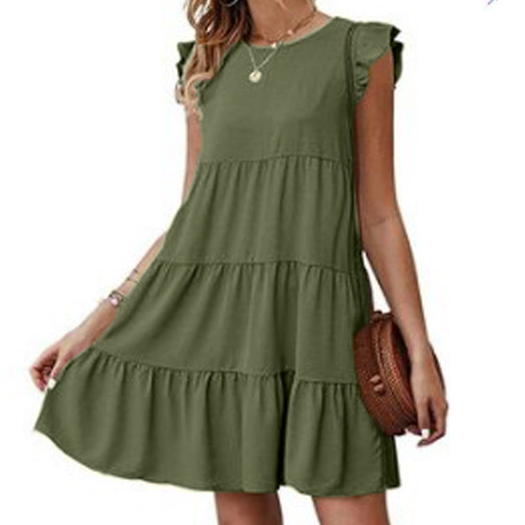 Womens Flowy Dress with Cap Sleeves by Yellow Pandora