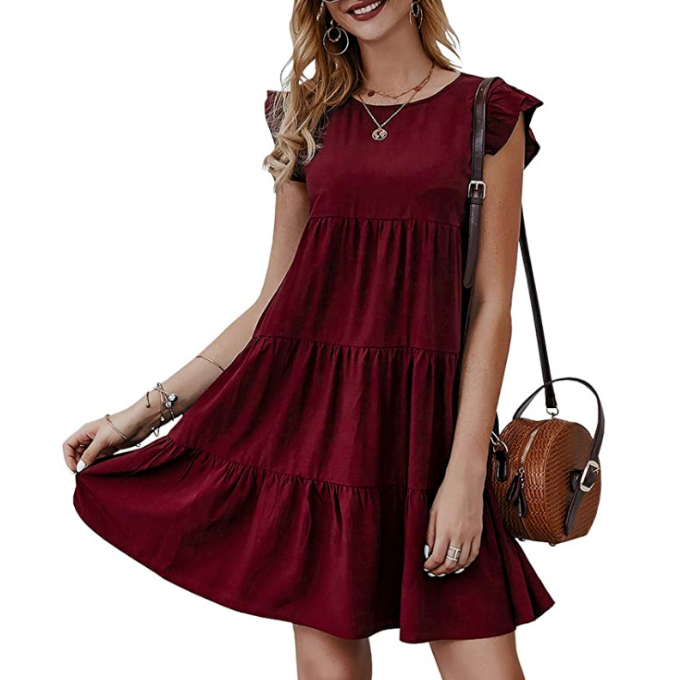 Womens Flowy Dress with Cap Sleeves by Yellow Pandora