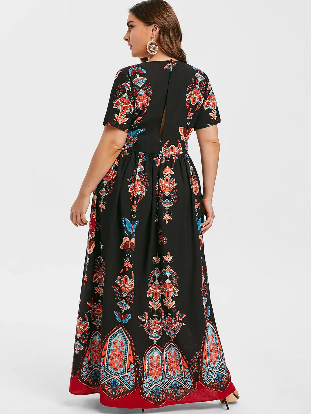 Plus Size V-Neck Dress, Elegant and Stylish Design by Trendy Attic Store01