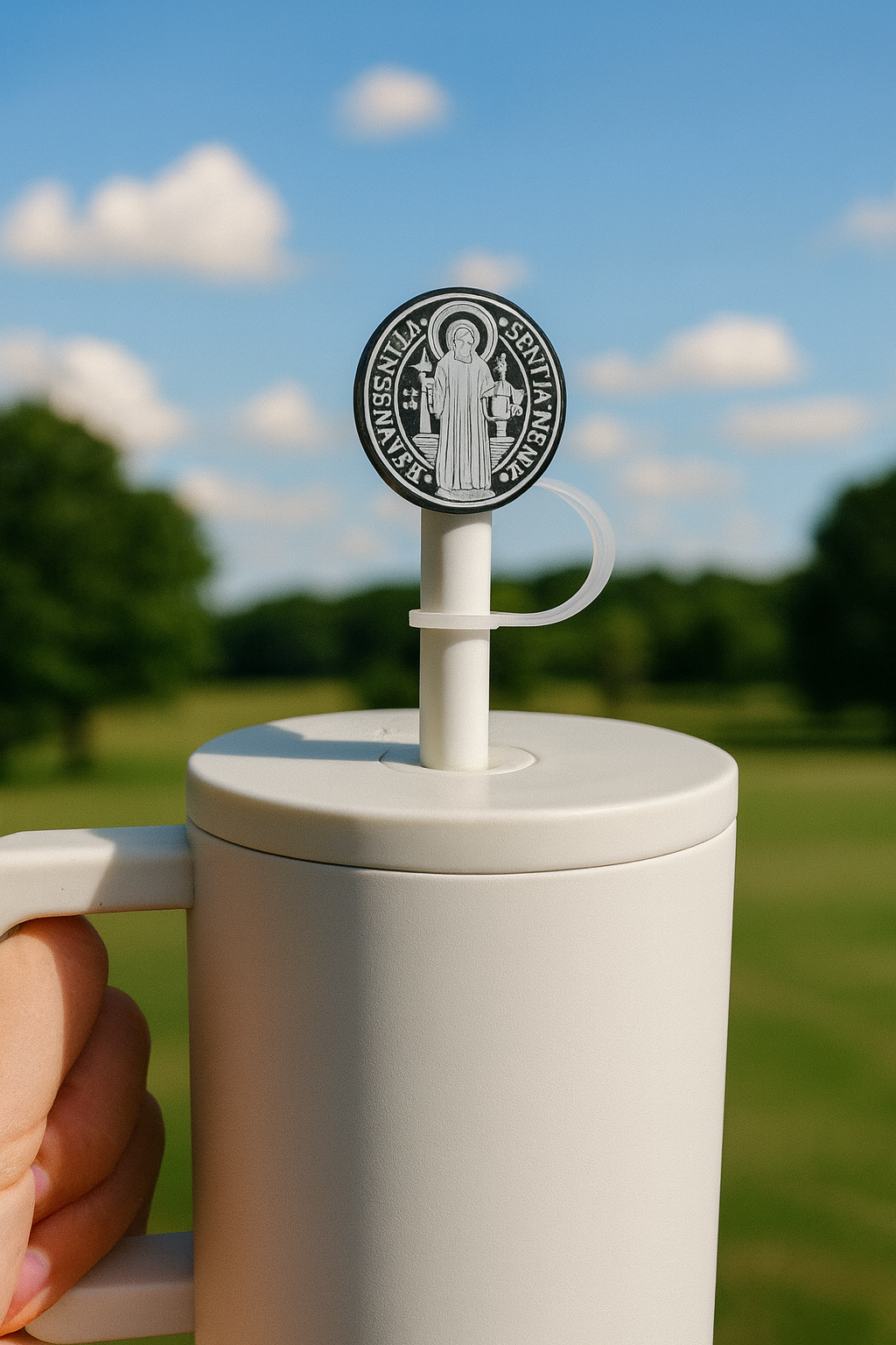 Catholic Straw Toppers: St. Benedict Medal (a 2 pack!) by Saintly Heart
