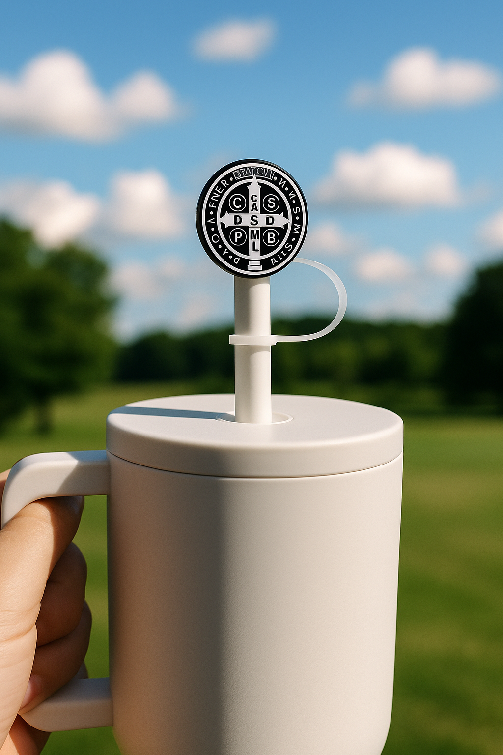 Catholic Straw Toppers: St. Benedict Medal (a 2 pack!) by Saintly Heart
