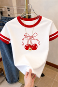 Cute Cherry Bow T-Shirt by Kore Kawaii