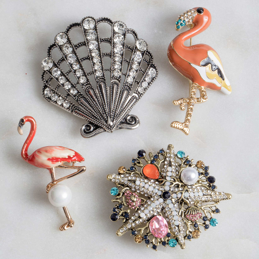 Enamel Pink Flamingo Brooch by Jewelry Made by Me
