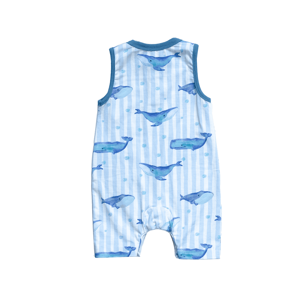 Cleo baby romper shorts | Whales by anise & ava