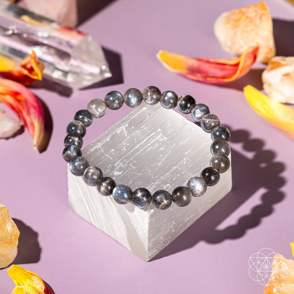 The Empath’s Cord Cutter – Black Moonstone Bracelet by Conscious Items