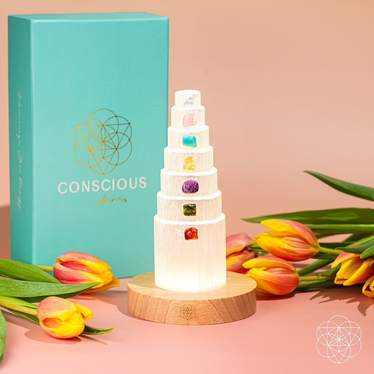 The Stress Shield Lamp - 7 Stones of Healing by Conscious Items